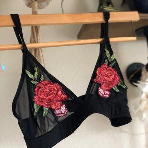 Intimate mesh rose bra top